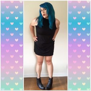 H&M Black Sleeveless Turtleneck Mini Dress Size XL